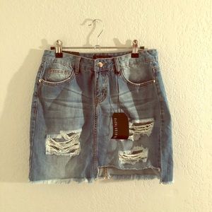 FASHION NOVA HIGH RISE DENIM SKIRT